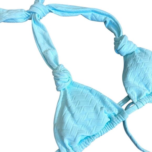 Aerie halter bikini top Light Blue tie knot size Small - Picture 5 of 9